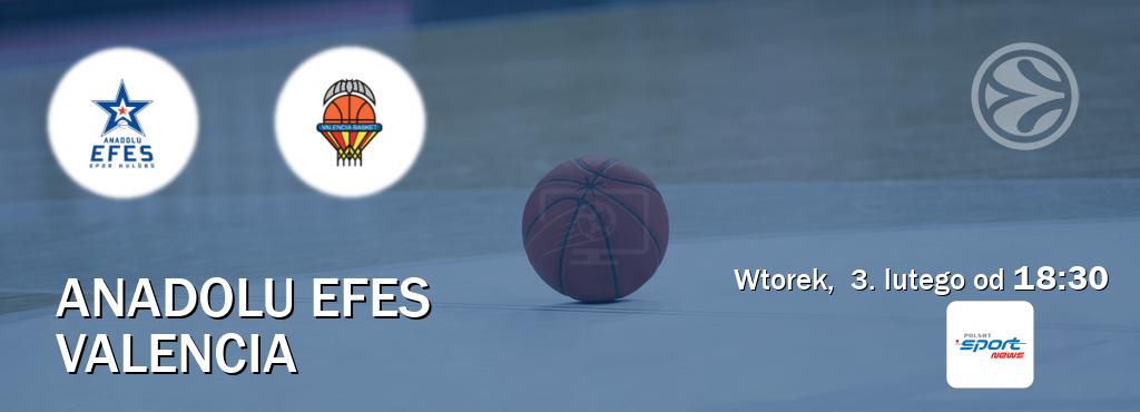 Gra między Anadolu Efes i Valencia transmisja na żywo w Polsat Sport News (wtorek,  3. lutego od  18:30).