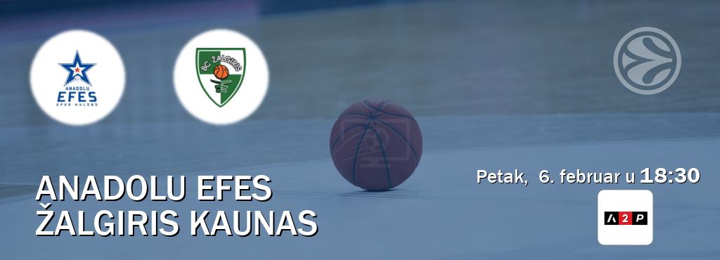 Izravni prijenos utakmice Anadolu Efes i Žalgiris Kaunas pratite uživo na Arena Premium 2 (petak,  6. februar u  18:30).