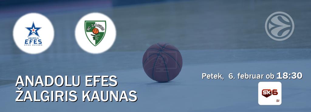 Ne zamudi prenosa tekme Anadolu Efes - Žalgiris Kaunas v živo na Sportklub 6.