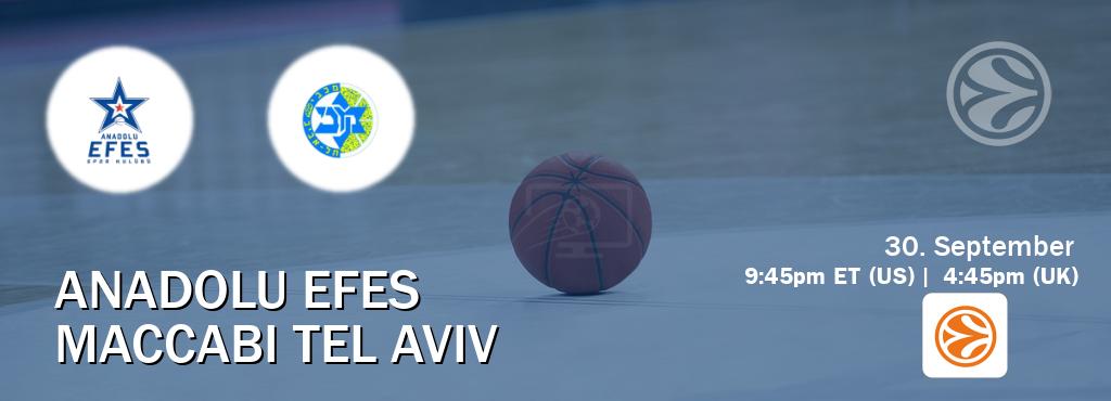 You can watch game live between Anadolu Efes and Maccabi Tel Aviv on EuroLeague TV. You can watch game live between Anadolu Efes and Maccabi Tel Aviv on EuroLeague TV.