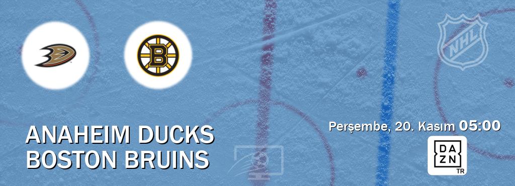 Karşılaşma Anaheim Ducks - Boston Bruins DAZN'den canlı yayınlanacak (Perşembe, 20. Kasım  05:00).