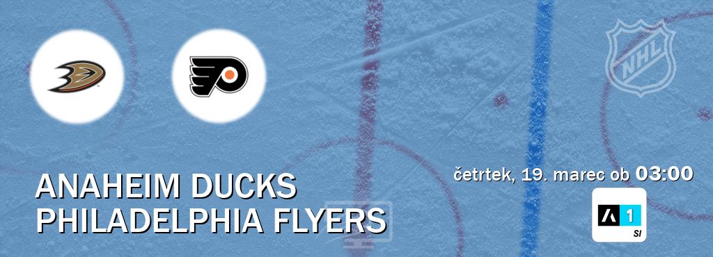 Prenos tekme med Anaheim Ducks in Philadelphia Flyers v živo na Arena Sport 1 (četrtek, 19. marec ob  03:00 uri).