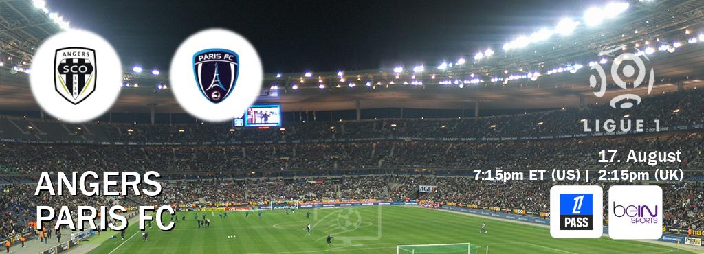 You can watch game live between Angers and Paris FC on Ligue 1 Pass(UK) and beIN SPORTS USA(US). You can watch game live between Angers and Paris FC on Ligue 1 Pass(UK) and beIN SPORTS USA(US).