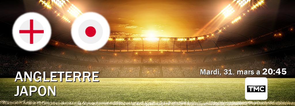 Match entre Angleterre et Japon en direct à la TMC (mardi, 31. mars a  20:45).