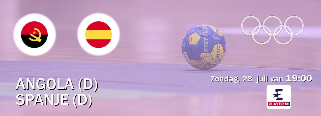 Wedstrijd tussen Angola (D) en Spanje (D) live op tv bij Eurosport Player NL (zondag, 28. juli van  19:00).