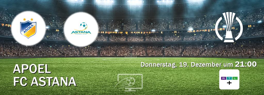 Das Spiel zwischen APOEL und FC Astana wird am Donnerstag, 19. Dezember um  21:00, live vom RTL+ übertragen.