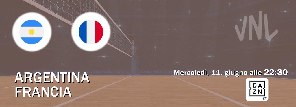Il match Argentina - Francia sarà trasmesso in diretta TV su DAZN Italia (ore 22:30)