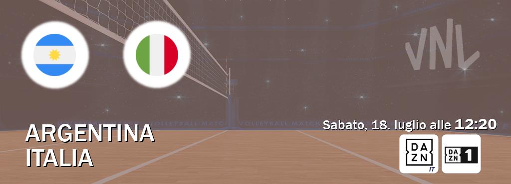 Il match Argentina - Italia sarà trasmesso in diretta TV su DAZN Italia e DAZN (ore 12:20)