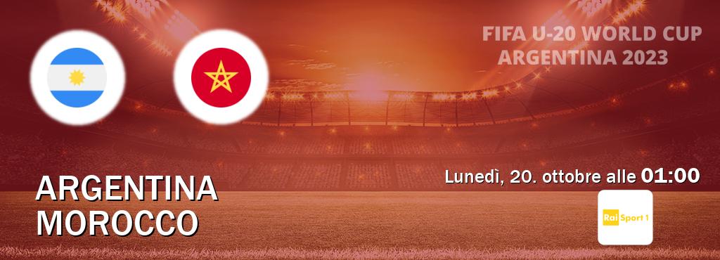 Il match Argentina U20 - Morocco U20 sarà trasmesso in diretta TV su Rai Sport (ore 01:00) Il match Argentina U20 - Morocco U20 sarà trasmesso in diretta TV su Rai Sport (ore 01:00)