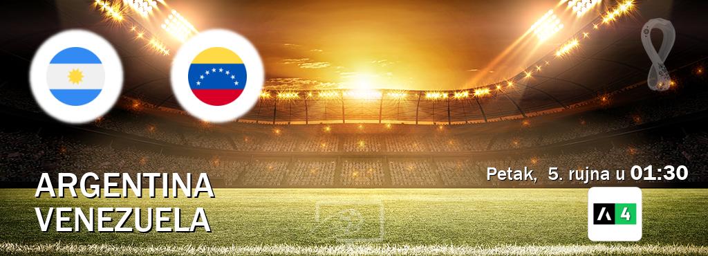 Izravni prijenos utakmice Argentina i Venezuela pratite uživo na Arena Sport 4 (petak,  5. rujna u  01:30).