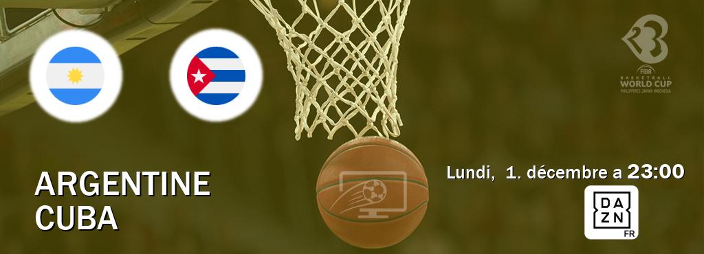 Match entre Argentine et Cuba en direct à la DAZN (lundi,  1. décembre a  23:00).