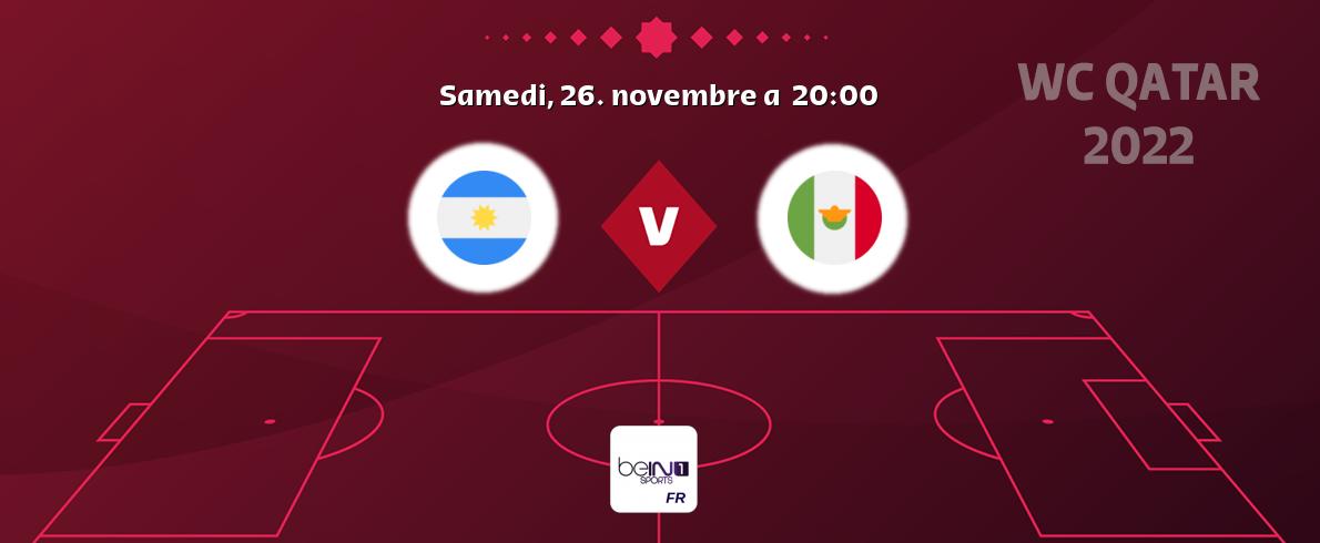Match entre Argentine et Mexique en direct à la beIN Sports 1 (samedi, 26. novembre a  20:00).