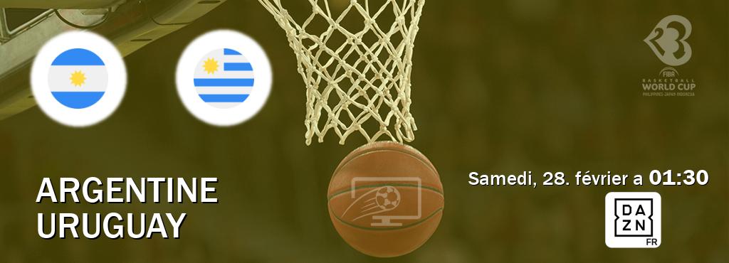 Match entre Argentine et Uruguay en direct à la DAZN (samedi, 28. février a  01:30).