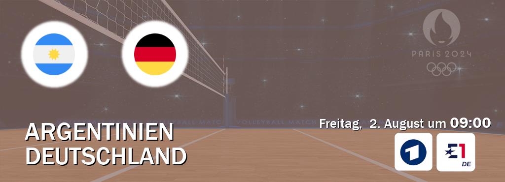 Das Spiel zwischen Argentinien und Deutschland wird am Freitag,  2. August um  09:00, live vom Das Erste und Eurosport 1 übertragen.