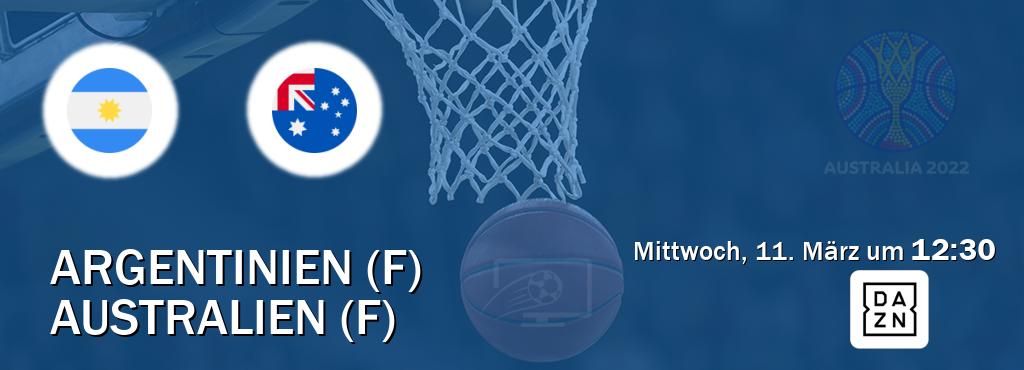 Das Spiel zwischen Argentinien (F) und Australien (F) wird am Mittwoch, 11. März um 12:30, live vom DAZN übertragen. Das Spiel zwischen Argentinien (F) und Australien (F) wird am Mittwoch, 11. März um 12:30, live vom DAZN übertragen.