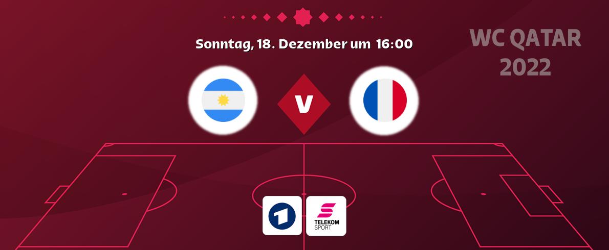 Das Spiel zwischen Argentinien und Frankreich wird am Sonntag, 18. Dezember um  16:00, live vom Das Erste und Magenta Sport übertragen.