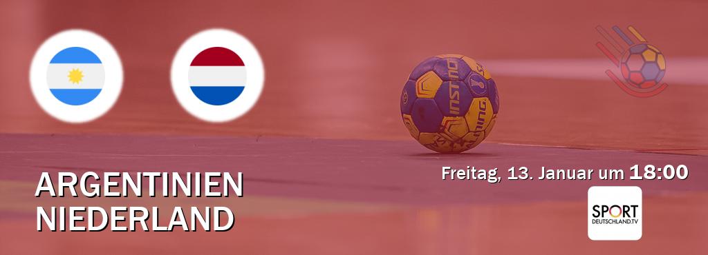Das Spiel zwischen Argentinien und Niederland wird am Freitag, 13. Januar um  18:00, live vom Sportdeutschland.TV übertragen.