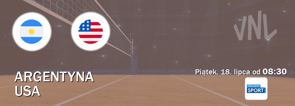 Gra między Argentyna i USA transmisja na żywo w Polsat Sport (piątek, 18. lipca od  08:30).