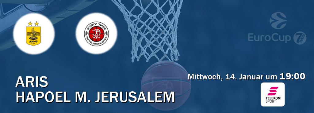Das Spiel zwischen Aris und Hapoel M. Jerusalem wird am Mittwoch, 14. Januar um  19:00, live vom Magenta Sport übertragen.