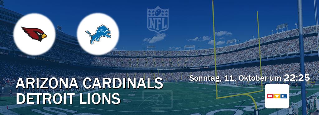 Das Spiel zwischen Arizona Cardinals und Detroit Lions wird am Sonntag, 11. Oktober um  22:25, live vom RTL übertragen.