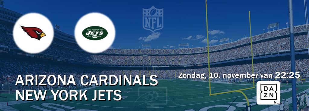 Wedstrijd tussen Arizona Cardinals en New York Jets live op tv bij DAZN (zondag, 10. november van  22:25).