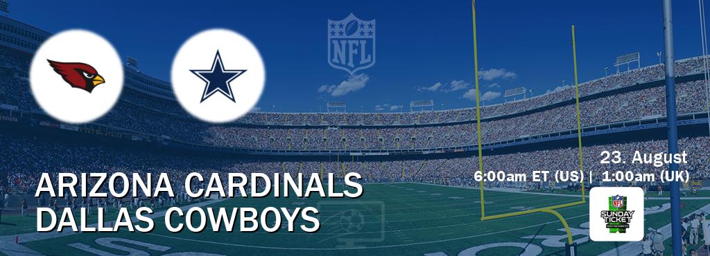 You can watch game live between Arizona Cardinals and Dallas Cowboys on NFL Sunday Ticket(US). You can watch game live between Arizona Cardinals and Dallas Cowboys on NFL Sunday Ticket(US).