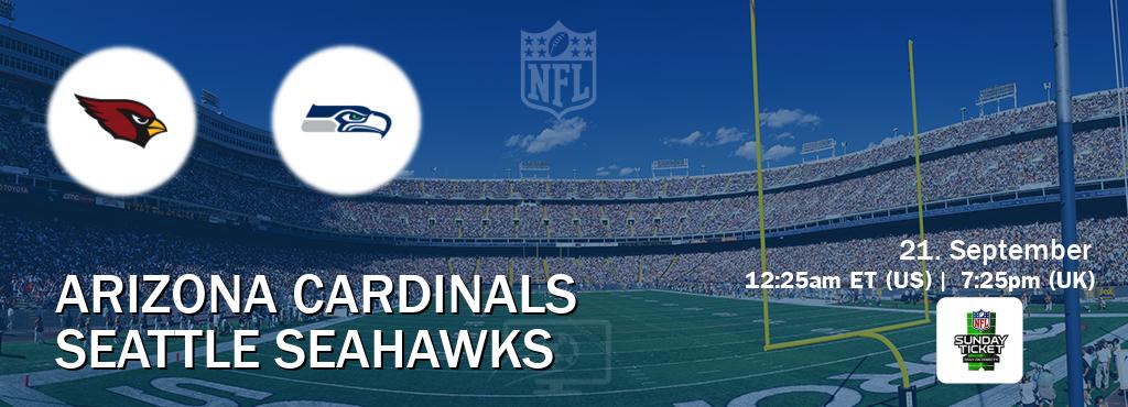 You can watch game live between Arizona Cardinals and Seattle Seahawks on NFL Sunday Ticket(US).