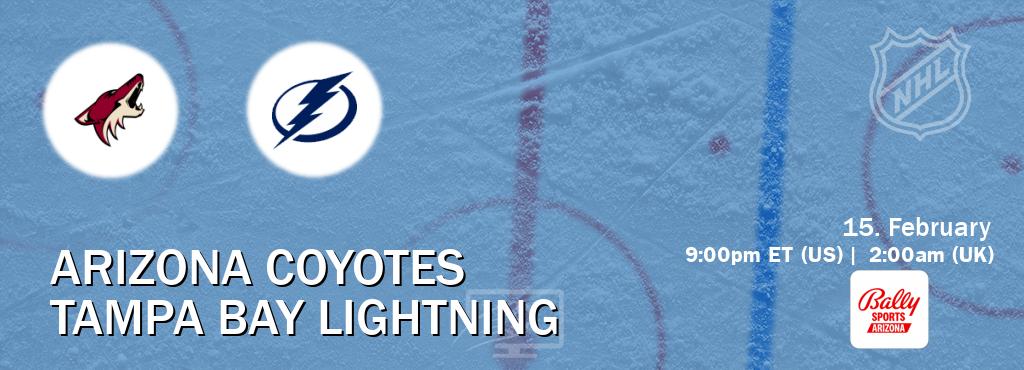 You can watch game live between Arizona Coyotes and Tampa Bay Lightning on Bally Sports Arizona.