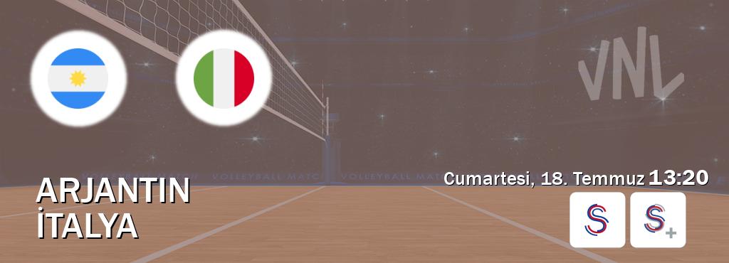 Karşılaşma Arjantin - İtalya S Sport ve S Sport +'den canlı yayınlanacak (Cumartesi, 18. Temmuz  13:20).
