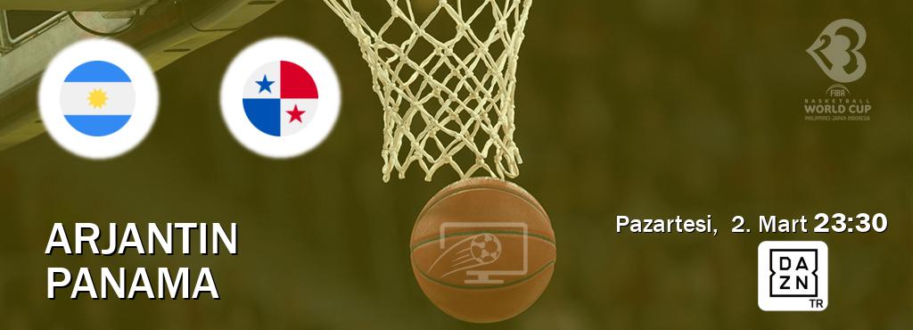 Karşılaşma Arjantin - Panama DAZN'den canlı yayınlanacak (Pazartesi,  2. Mart  23:30).