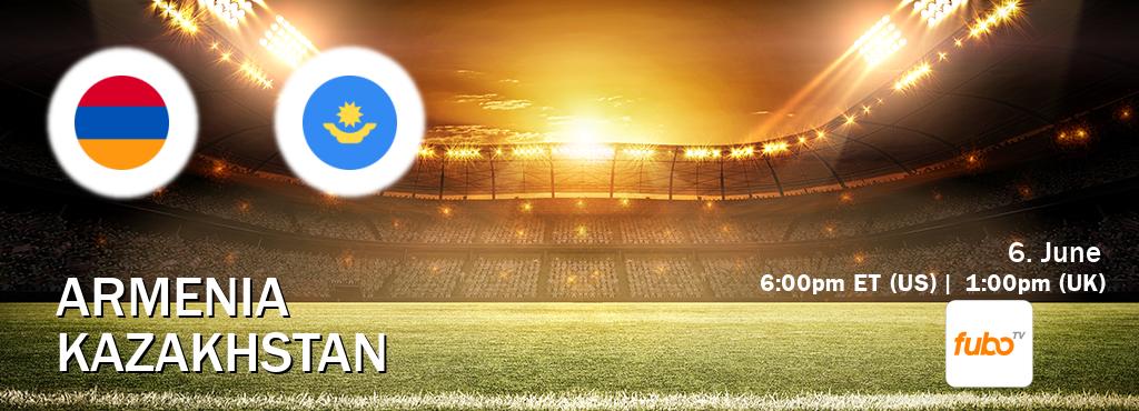You can watch game live between Armenia and Kazakhstan on fuboTV(US).
