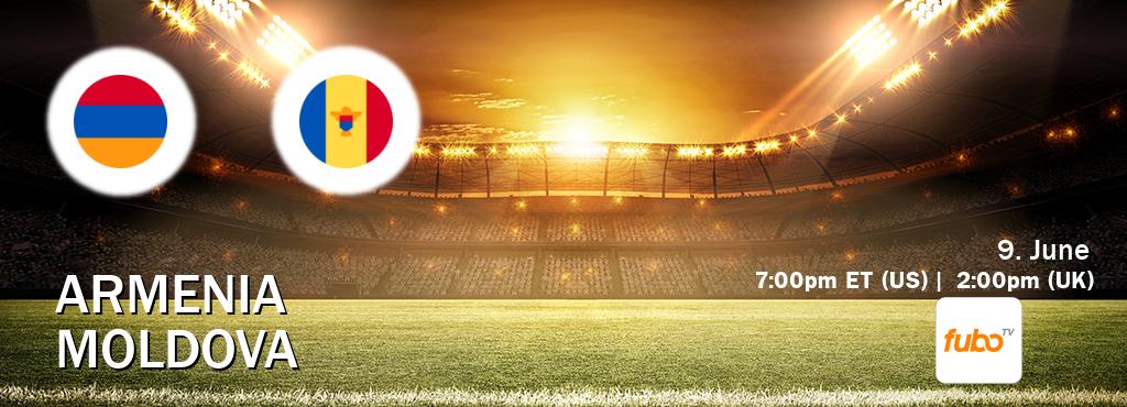 You can watch game live between Armenia and Moldova on fuboTV(US).