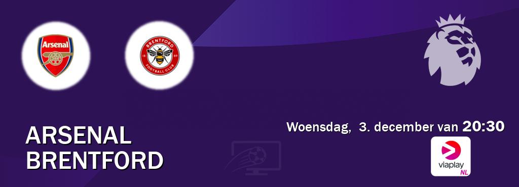 Wedstrijd tussen Arsenal en Brentford live op tv bij Viaplay Nederland (woensdag,  3. december van  20:30).