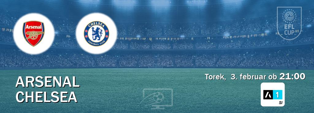 Arsenal in Chelsea v živo na Arena Sport 1. Prenos tekme bo v torek,  3. februar ob  21:00