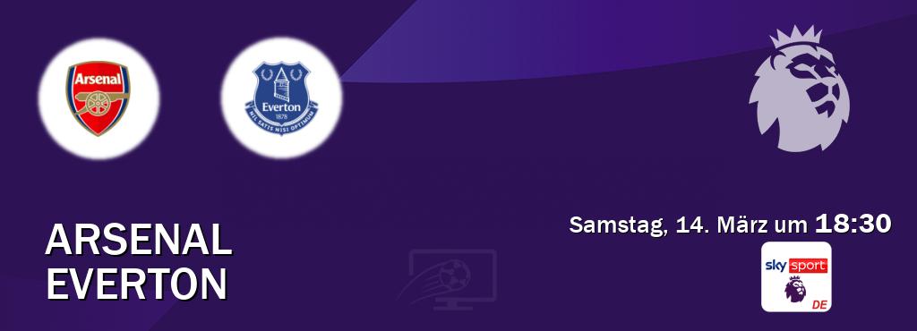 Das Spiel zwischen Arsenal und Everton wird am Samstag, 14. März um  18:30, live vom Sky Sport Premier League übertragen.