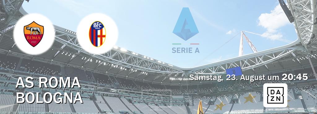 Das Spiel zwischen AS Roma und Bologna wird am Samstag, 23. August um 20:45, live vom DAZN übertragen. Das Spiel zwischen AS Roma und Bologna wird am Samstag, 23. August um 20:45, live vom DAZN übertragen.