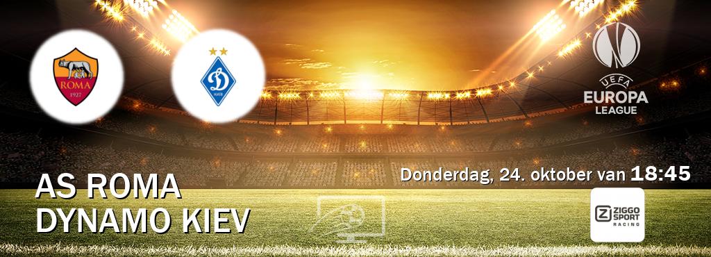 Wedstrijd tussen AS Roma en Dynamo Kiev live op tv bij Ziggo Sport 3 (donderdag, 24. oktober van  18:45).