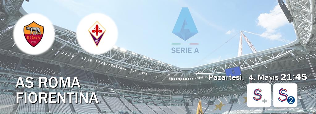 Karşılaşma AS Roma - Fiorentina S Sport + ve S Sport 2'den canlı yayınlanacak (Pazartesi,  4. Mayıs  21:45).
