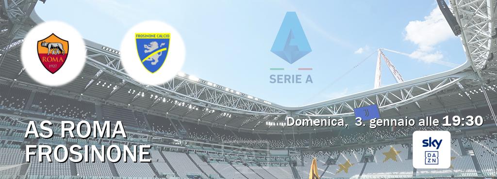 Il match AS Roma - Frosinone sarà trasmesso in diretta TV su Sky Sport Bar (ore 19:30)
