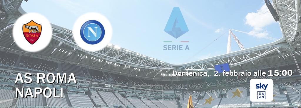 Il match AS Roma - Napoli sarà trasmesso in diretta TV su Sky Sport Bar (ore 15:00)