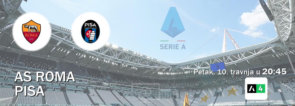 Izravni prijenos utakmice AS Roma i Pisa pratite uživo na Arena Sport 4 (petak, 10. travnja u  20:45).