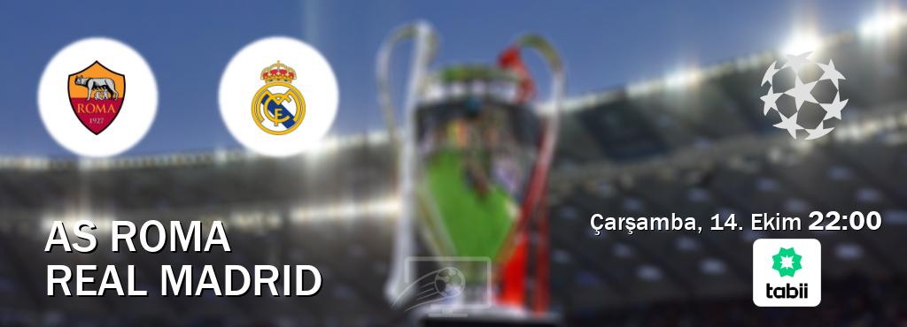 Karşılaşma AS Roma - Real Madrid Tabii'den canlı yayınlanacak (Çarşamba, 14. Ekim  22:00).