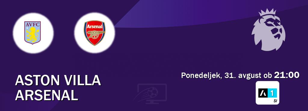 Aston Villa in Arsenal v živo na Arena Sport 1. Prenos tekme bo v ponedeljek, 31. avgust ob  21:00