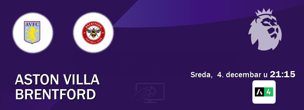 Izravni prijenos utakmice Aston Villa i Brentford pratite uživo na Arena Sport 4 (sreda,  4. decembar u  21:15).