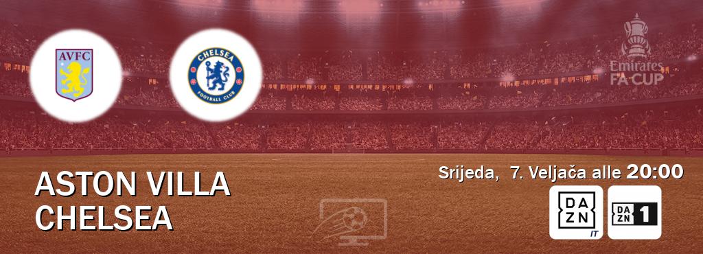 Il match Aston Villa - Chelsea sarà trasmesso in diretta TV su DAZN Italia e Zona DAZN (ore 20:00)