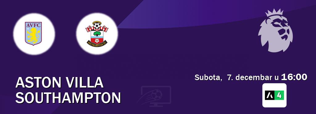 Izravni prijenos utakmice Aston Villa i Southampton pratite uživo na Arena Sport 4 (subota,  7. decembar u  16:00).