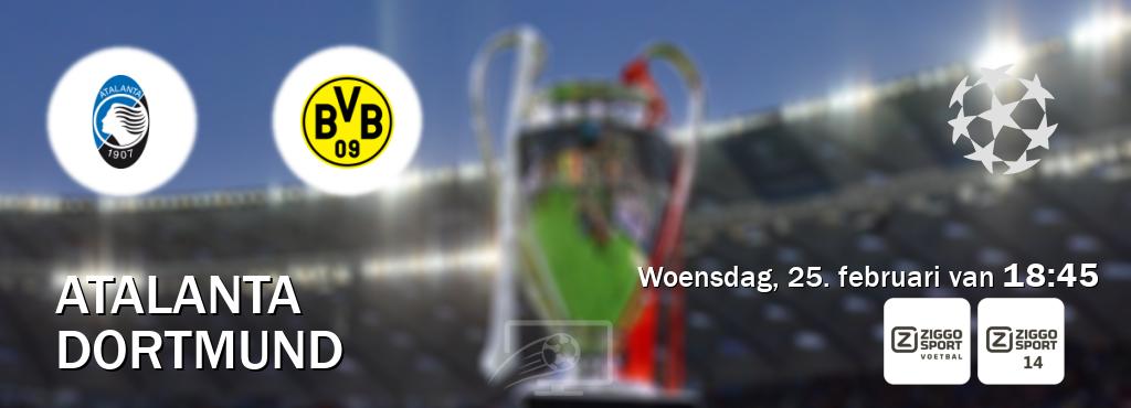 Wedstrijd tussen Atalanta en Dortmund live op tv bij Ziggo Sport, Ziggo Sport 14 (woensdag, 25. februari van  18:45).