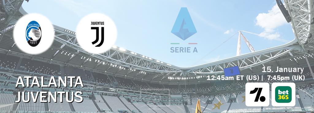 You can watch game live between Atalanta and Juventus on OneFootball and bet365(UK).