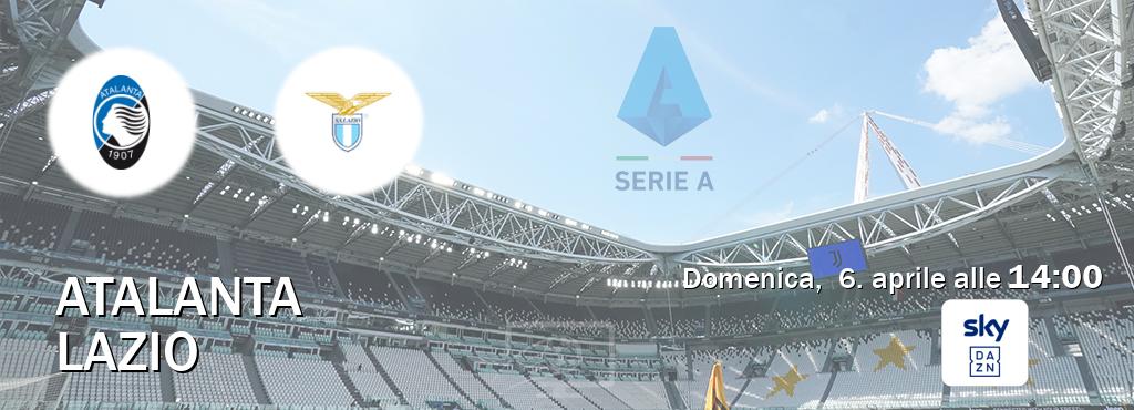 Il match Atalanta - Lazio sarà trasmesso in diretta TV su Sky Sport Bar (ore 14:00)