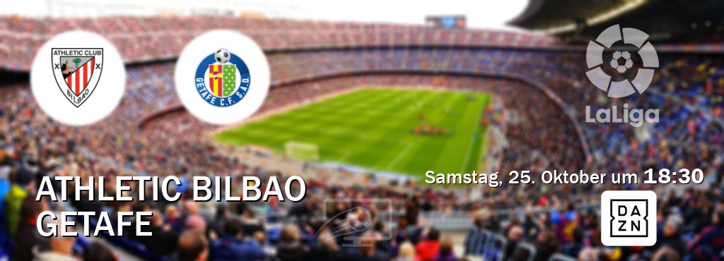 Das Spiel zwischen Athletic Bilbao und Getafe wird am Samstag, 25. Oktober um 18:30, live vom DAZN übertragen. Das Spiel zwischen Athletic Bilbao und Getafe wird am Samstag, 25. Oktober um 18:30, live vom DAZN übertragen.